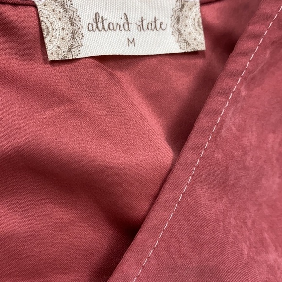 ALTAR’D STATE Salmon Pink Faux Suede Western Dress Medium Southwestern Boho - Picture 6 of 7